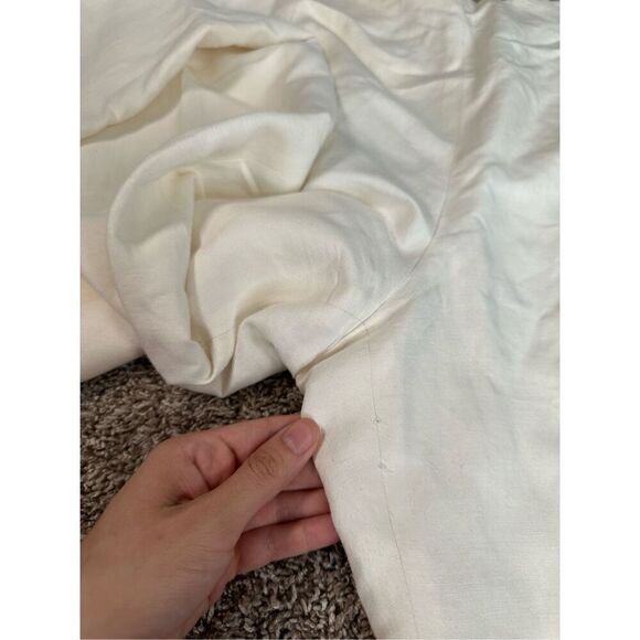 Lafayette New York 148 Linen Trouser Pant Pleated Taper Leg Women’s 16 Cream - Picture 12 of 15